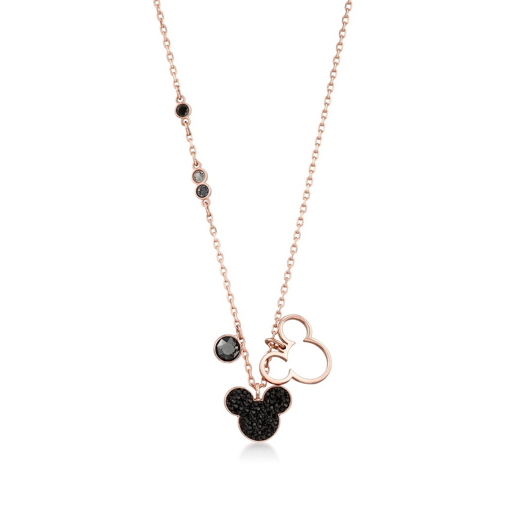 Swarovski Black and Rose Gold Plated Mickey Necklace and matching earrings